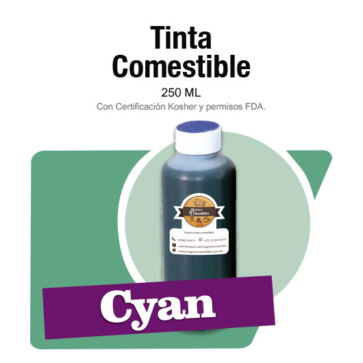 Tinta Cyan de 250 ml