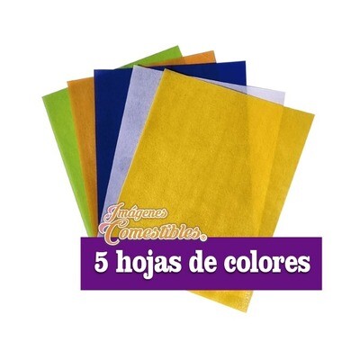 Hojas de arroz de colores