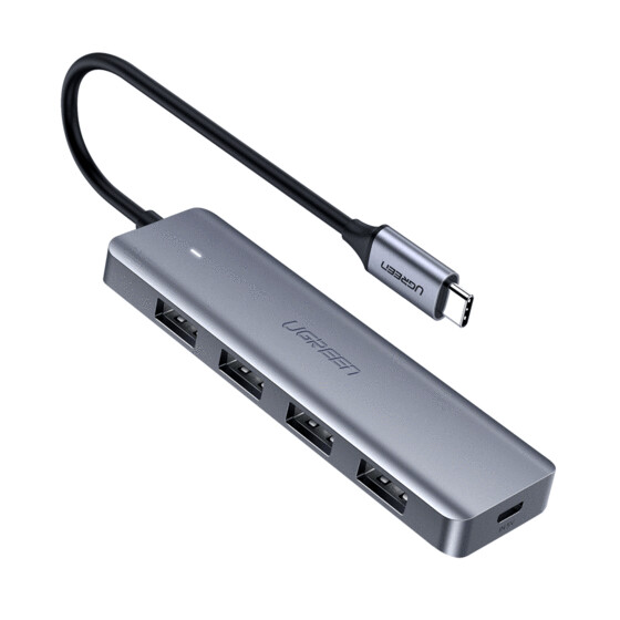 Hub Tipo C A Usb 4 Puertos 3.0, Ultra Slim, Ugreen, Metalico