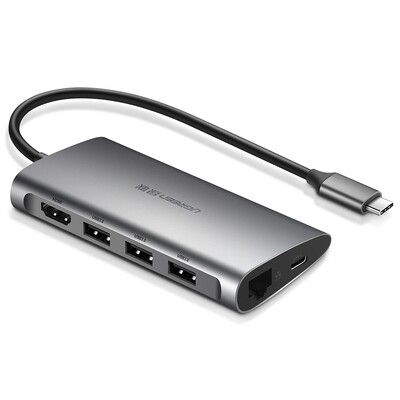 Hub Adaptador 8 En 1 Usb Tipo C Hdmi Red Ugreen Macbook Rj45