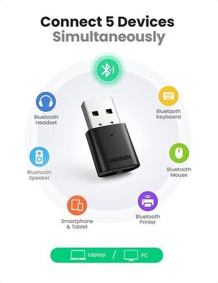 Adaptador Usb Bluetooth Pc Windows 5.0 Bt Ugreen