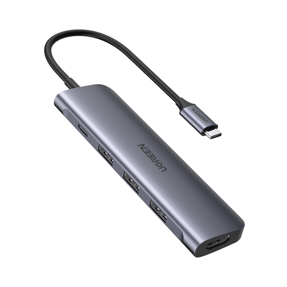 USB tipo C UGREEN 5 en 1 a HDMI, USB 3.0 x 3 y PD