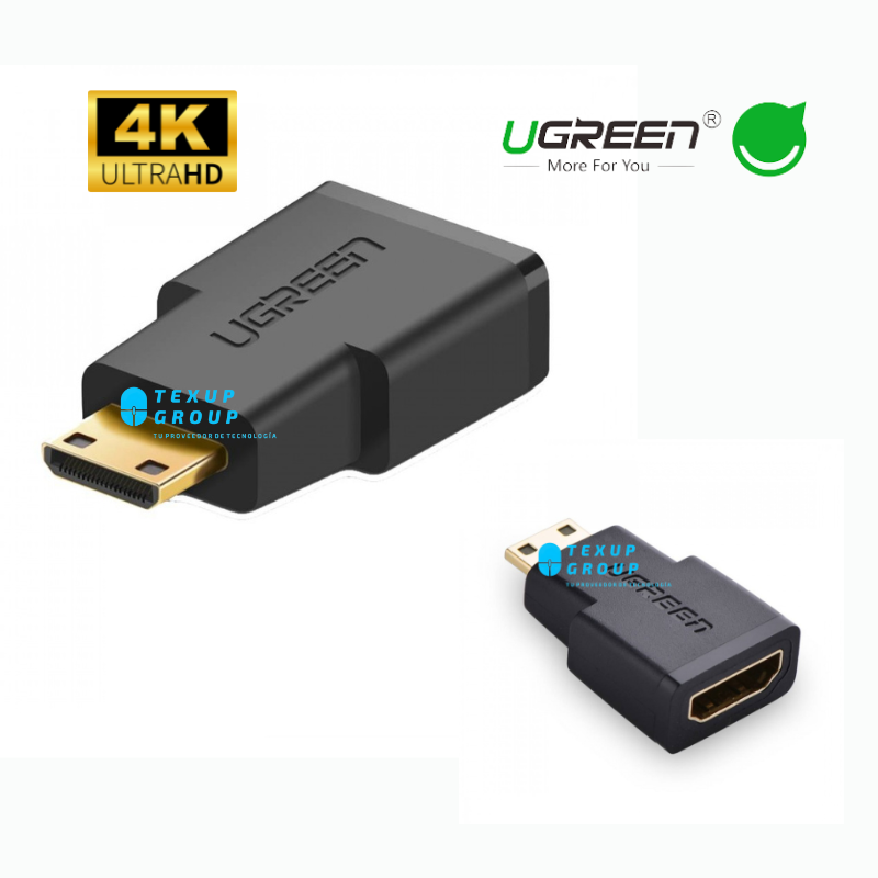 Ugreen Adaptador Mini Hdmi Macho A Hdmi Hembra Ultra Hd 4k