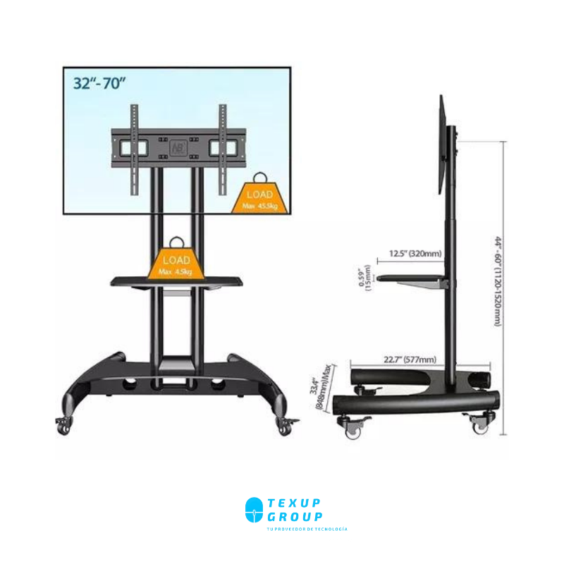 North Bayou - Rack De Pedestal Para Tv De 32 A 70 Nb Ava 1500 60 1p Color Negro