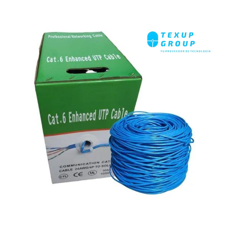 Cable De Red Utp Cat 6 Rj45 305 Metros Rollo Ethernet Lan Para Interiores