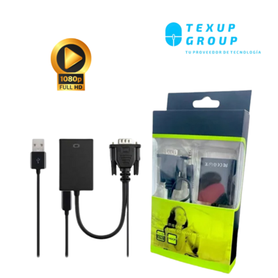 Adaptador VGA a HDMI macho a hembra con audio + cable usb alimentaci�n