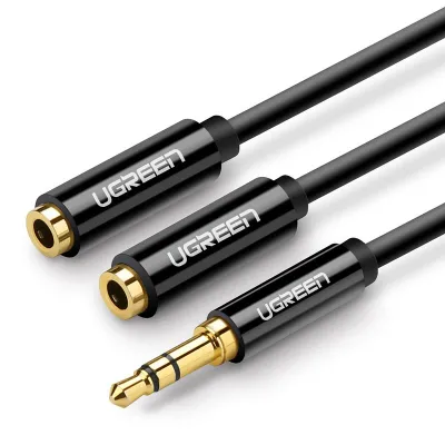 Adaptador De Audio Splitter 1 Jack Macho A 2 Jack Hembra 3.5Mm Parlante/Audifono 20Cm, Ugreen, 20816