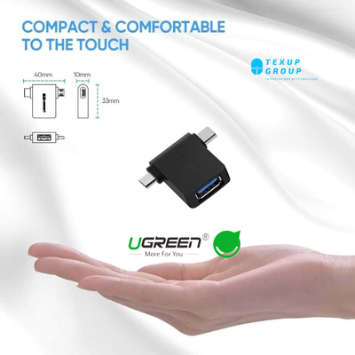 Adaptador Otg 2 En 1, Micro-Usb Y Usb-C A Usb-A 3.0, Ugreen, 30453