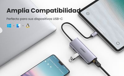UGREEN 4 in 1 USB-C 3xUSB /1xGigabit