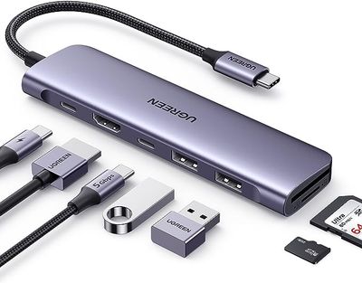 UGREEN - Multipuerto HUB 7 in 1 USB-C 4K HDMI,100W PD, 2xUSB-A SD/MicroSD