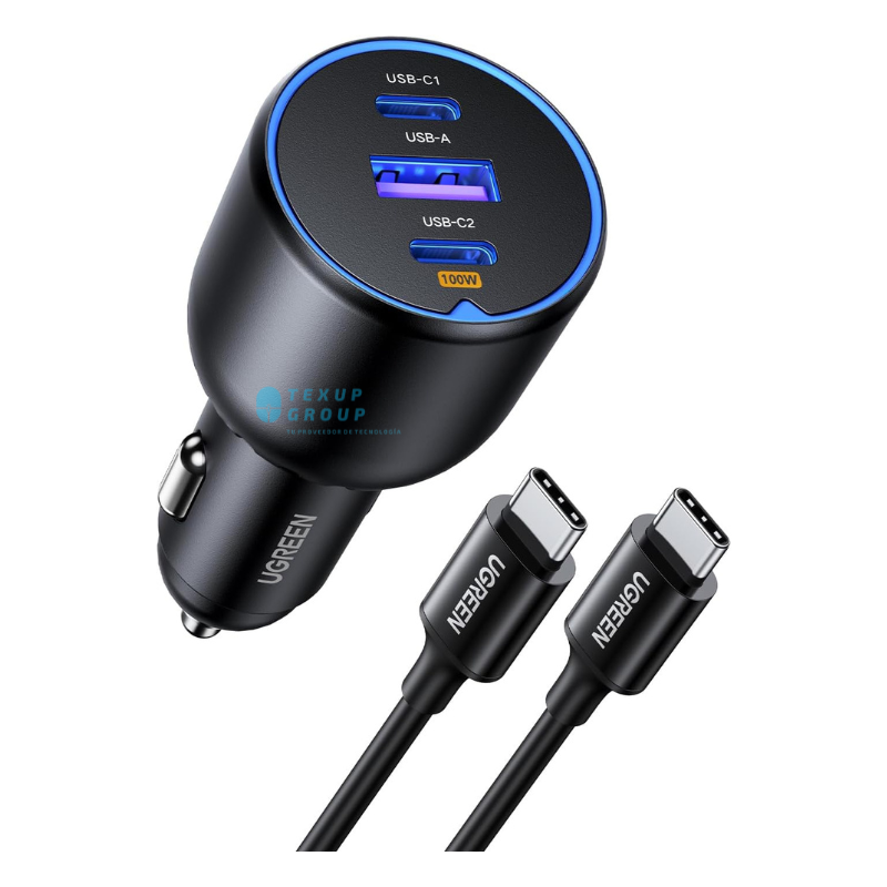 UGREEN - CARGADOR PARA AUTO 2*USB-C PD+USB-A 130W 90413