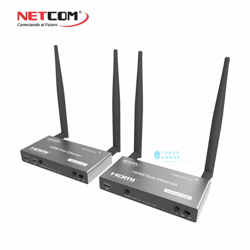 NETCOM - EXTENDER TRANSMISOR Y RECEPTOR KVM HDMI INALAMBRICO DE 200 METROS 1080p