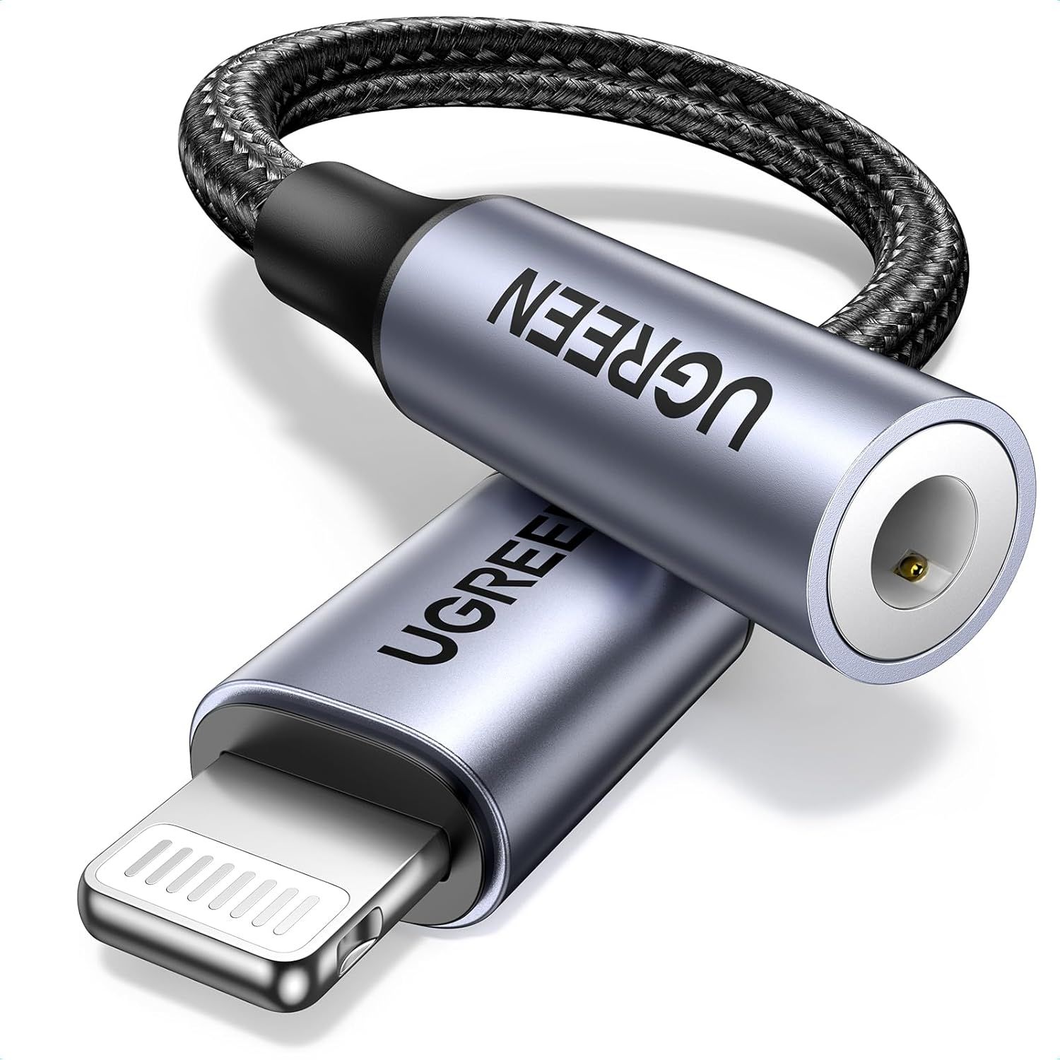 UGREEN - Adaptador de auriculares para iPhone Lightning a adaptador 3.5mm in Apple MFi certificado 30756