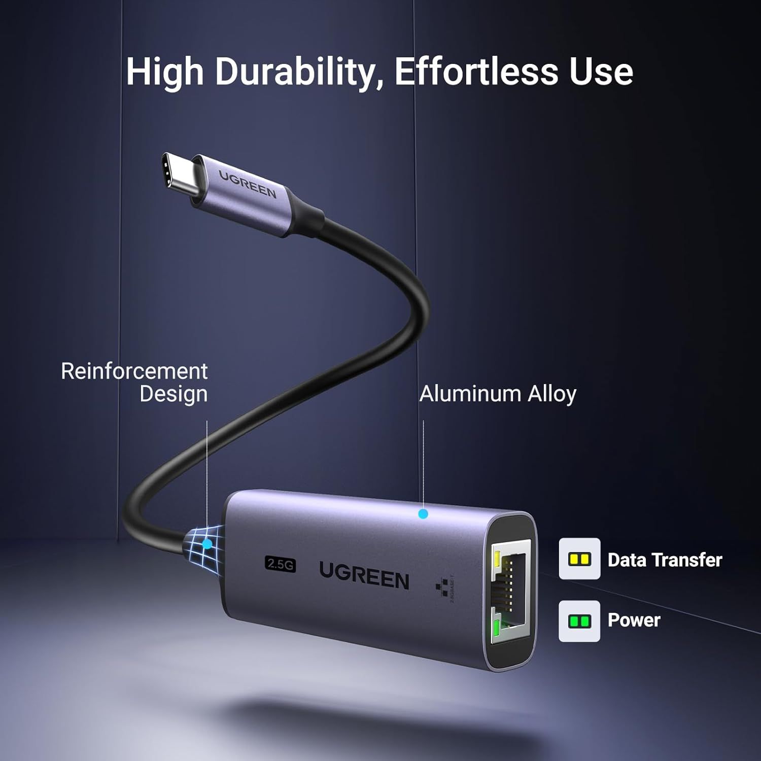 UGREEN - Adaptador tipo C a Lan RJ45 2.5G aluminio 25052