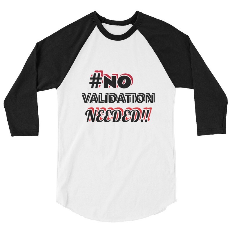 #No Validation 3/4 sleeve raglan shirt