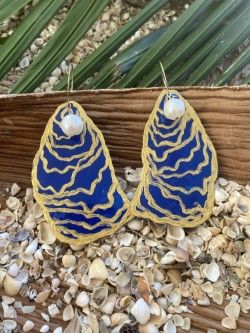 nikar (oyster) large gold earrings (shipping included)