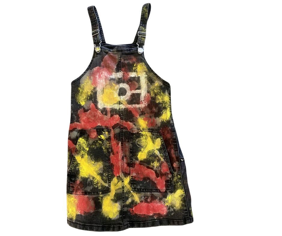 Graffiti Pinafore (size 8 child) shipping included