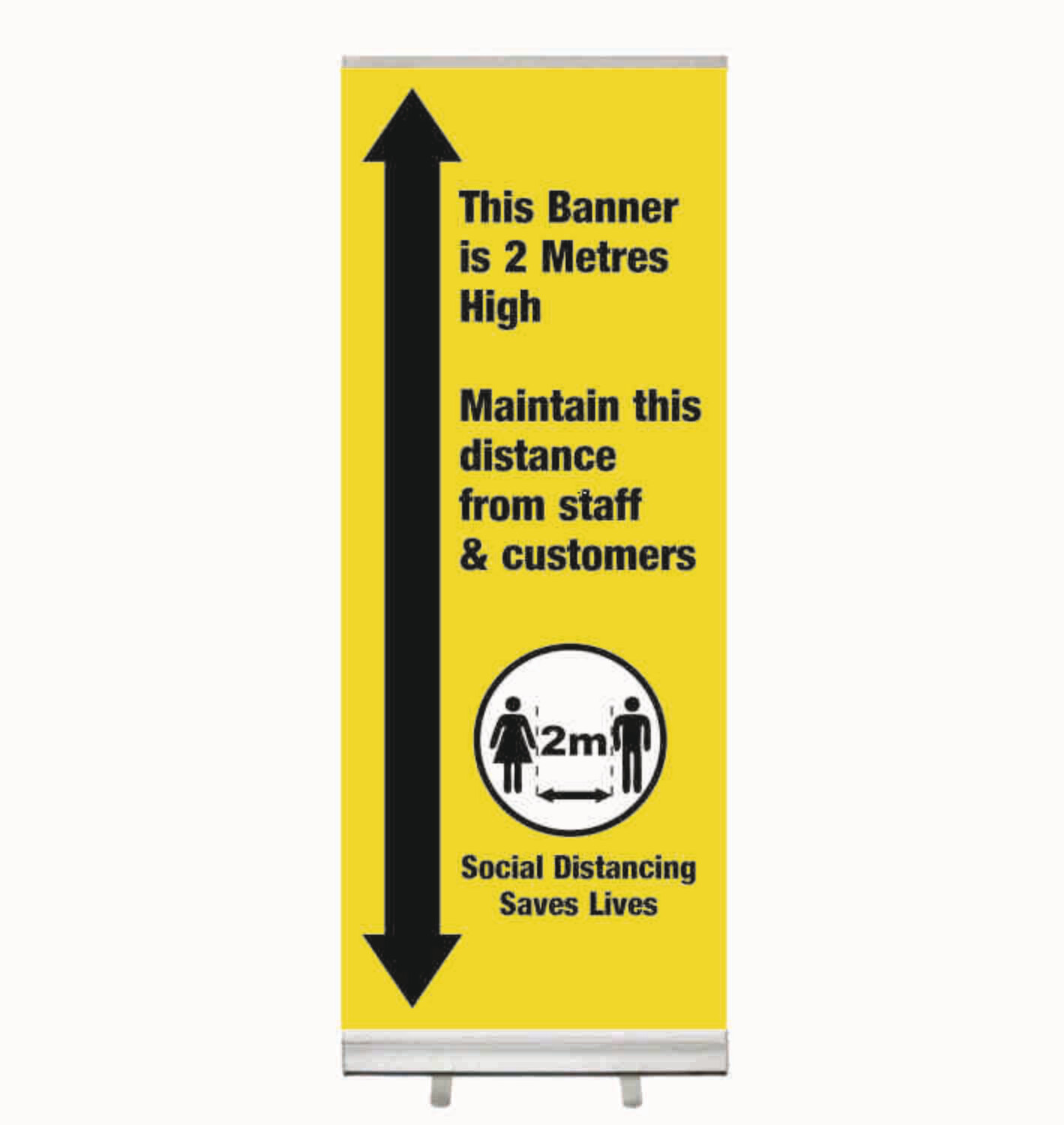 2m Social Distance High Roller Banner