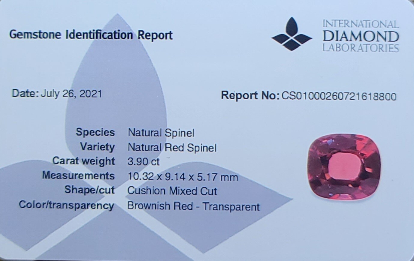 Spinel Cushion cut 3.90 ct
