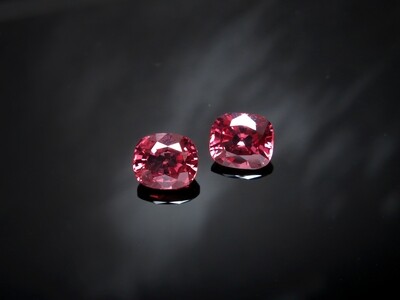 Spinel Cushion cut pair 1.45 ct and 1.67 ct