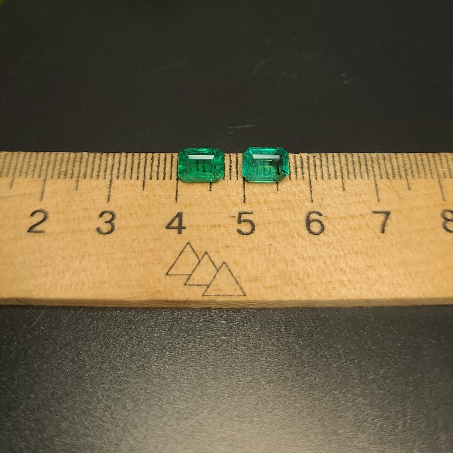 Emeralds oсtagon cut pair 1.15 ct and 1.16 ct