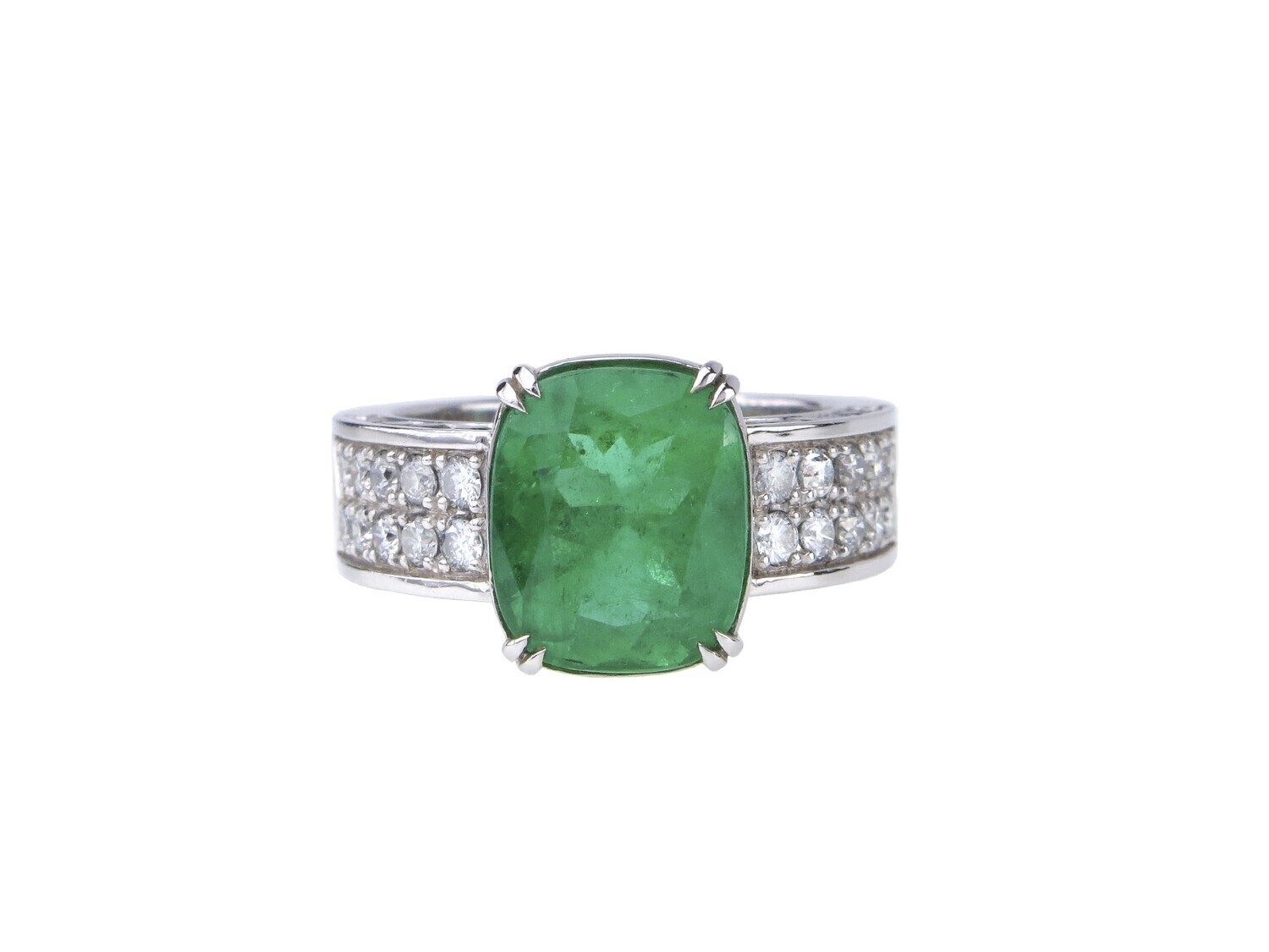 18K GOLD WITH COLOMBIAN EMERALD WITH DIAMONDS AND DIAMONDS GREEN.