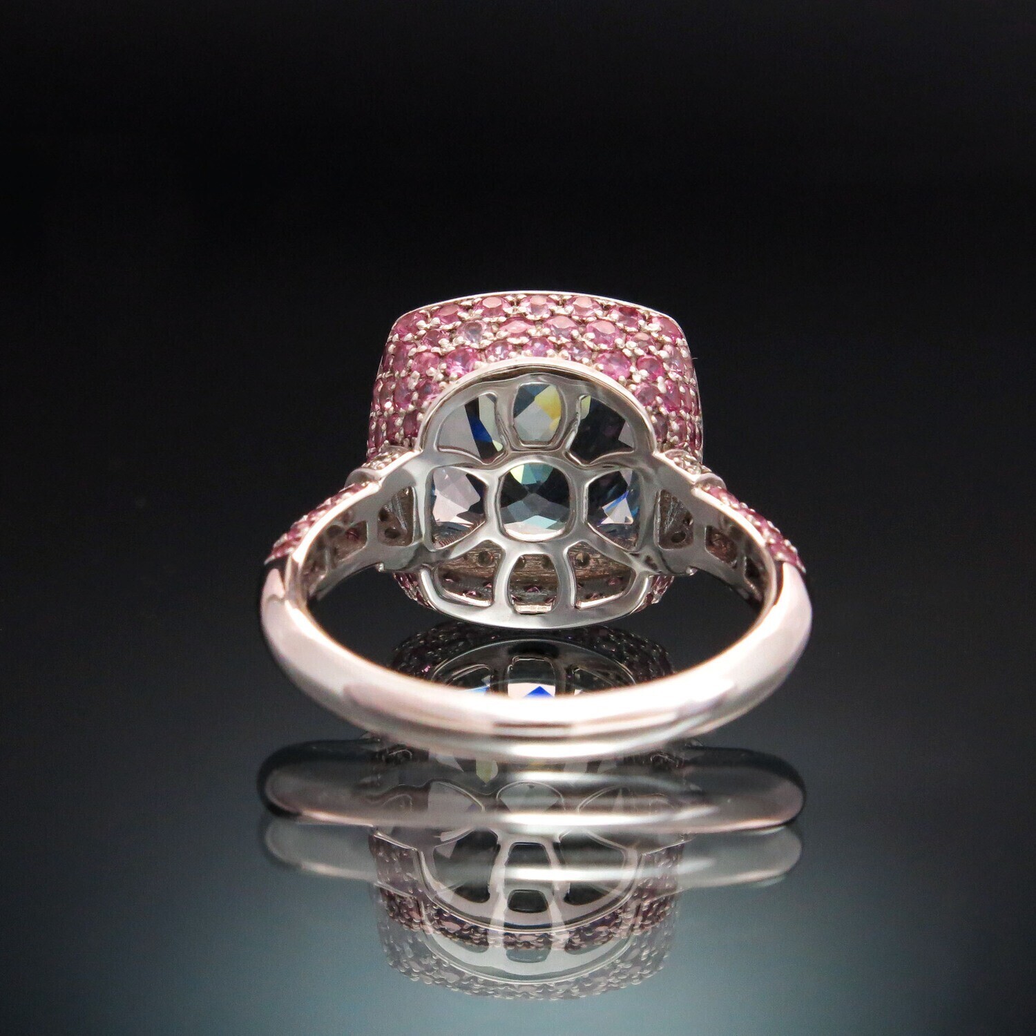 14K Gold Ring with Aquamarine, Diamonds and Sapphires, VH005