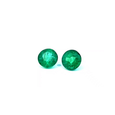 1.81 ct and 1.78 ct Emerald round cut pair