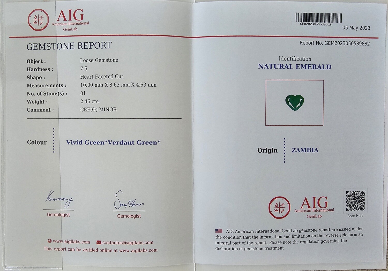 10.41 ct Emerald heart cut set