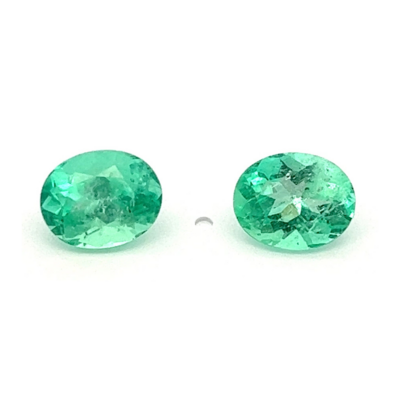 2.98 ct and 3.37 ct Emerald oval cut pair
