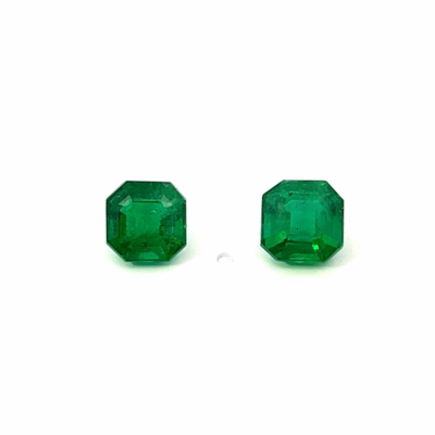 4.07 ct Sq. Emerald cut pair