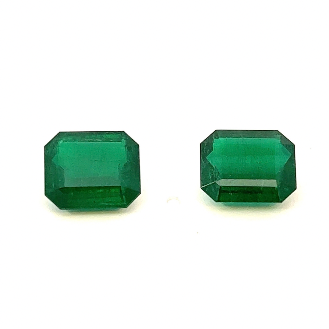 3.68 ct and 3.81 ct Emerald Octagon cut pair