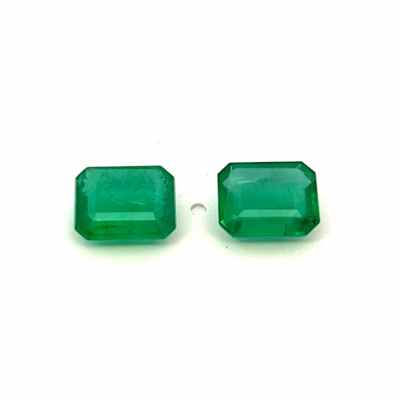 2.93 ct and 2.76 ct Emerald octagon cut pair