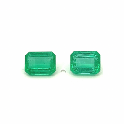 2.37 ct and 2.50 ct Emerald octagon cut pair