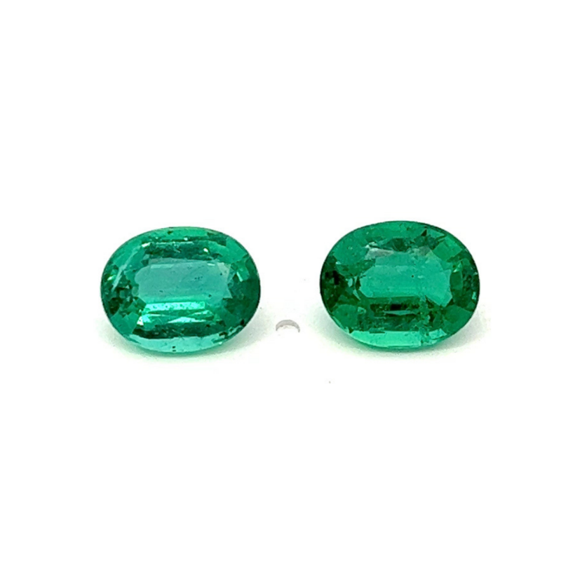 2.82 ct and 3.36 ct Emerald oval cut pair