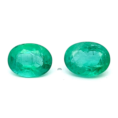 7.74 ct and 8.92 ct Emerald oval cut pair