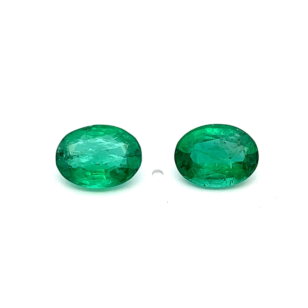 3.04 ct and 3.28 ct Emerald Oval cut pair