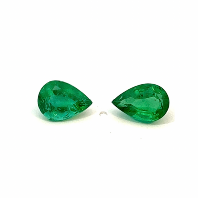 2.20 ct and 2.41 ct Emerald pear cut pair
