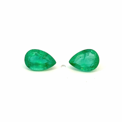 2.97 ct Emerald pear cut pair