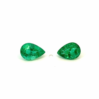 2.80 ct Emerald pear cut pair
