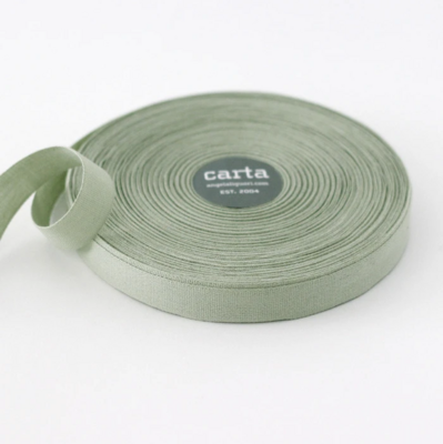 Studio Carta Ribbon - Sage Tight Weave Cotton - 1 Meter