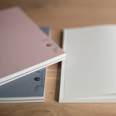 Layflat Notebook  - Grey or Pink