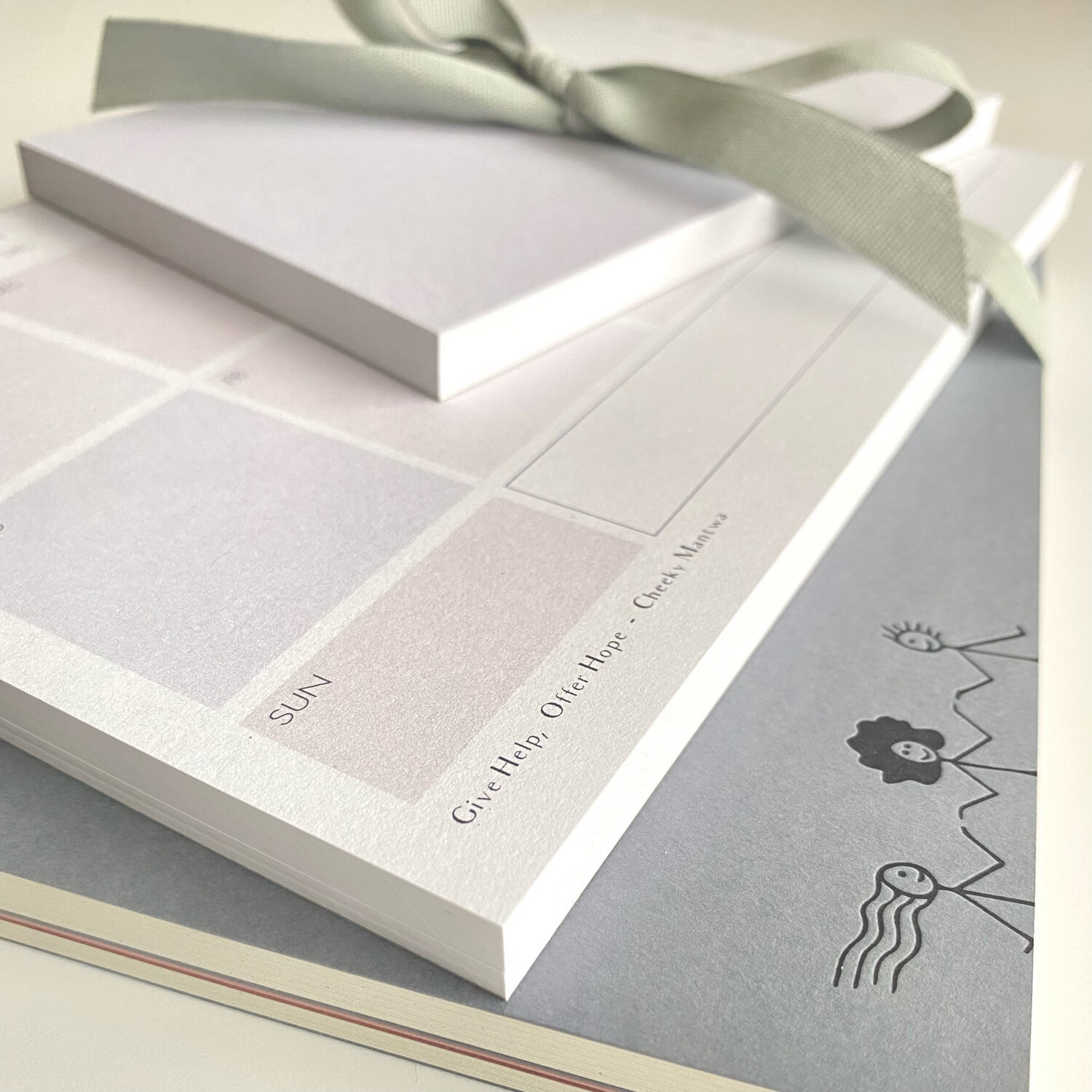 Desk Paper Buddies- Layflat Notebook, Desk Planner & Mini Notepad  (2 colour options) - Gift Set