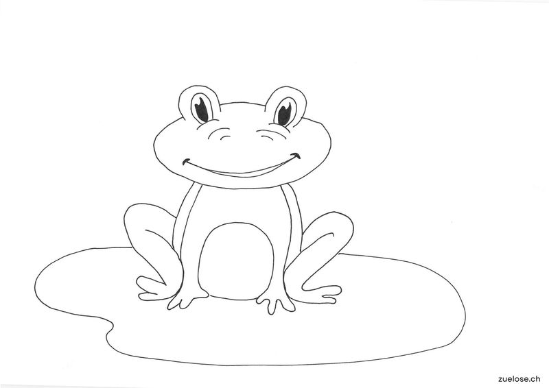 Ausmalbild Frosch auf Blatt