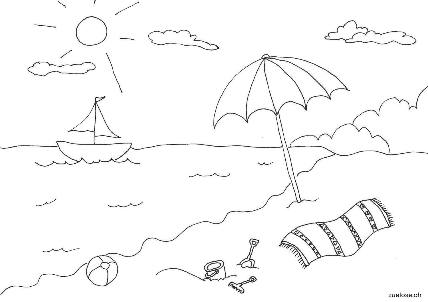 Ausmalbild Strandtag