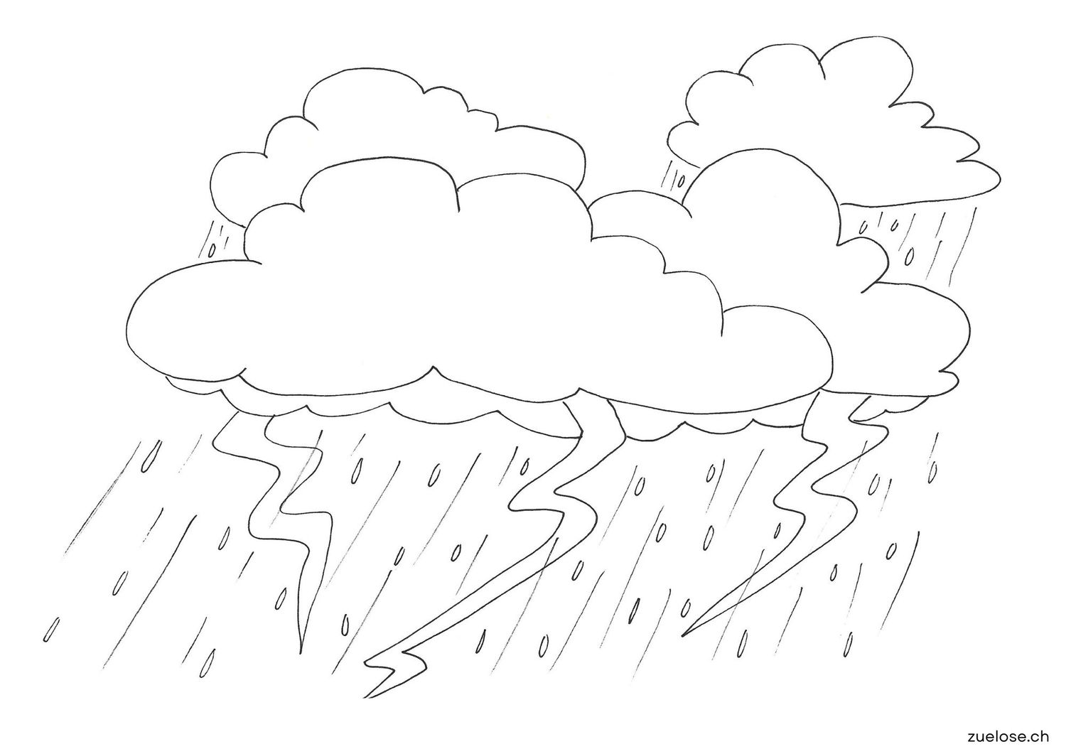 Ausmalbild Gewitter