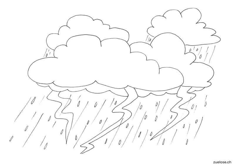 Ausmalbild Gewitter