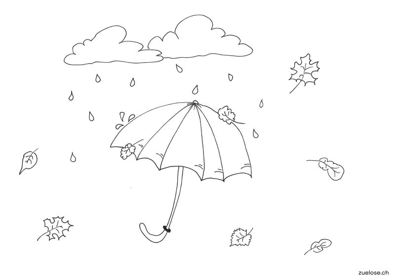 Ausmalbild Herbstwetter