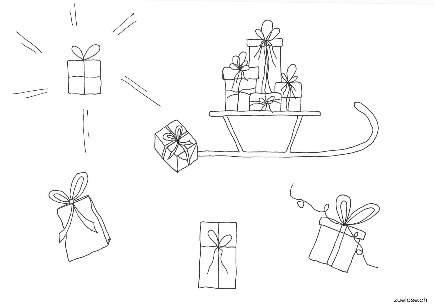 Ausmalbild Geschenke