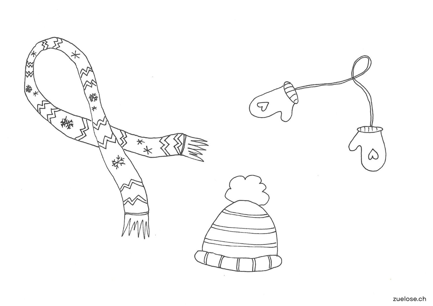 Ausmalbild Schneekleider